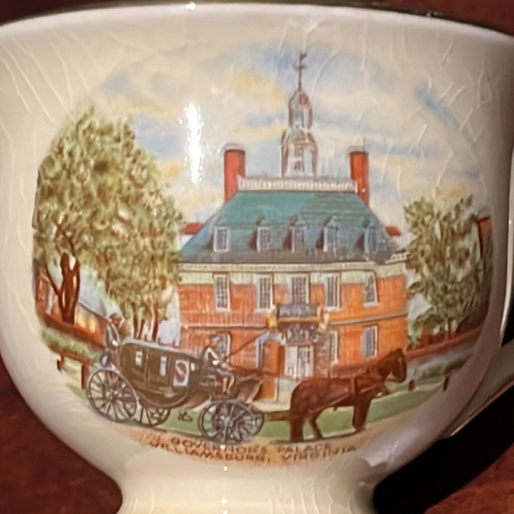 Governors Palace Williamsburg VA demitasse cup and saucer - Picture 3 of 11